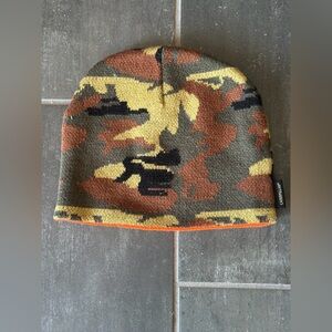 Caterpillar Kids Camo Beanie - Green, Brown, Yellow